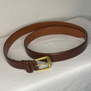 Cole haan Classic Brown Leather Men's Belt with Brass Buckle